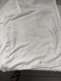 Washcloth used to clean