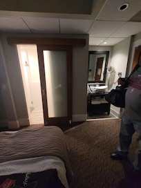 Sink right as you walk into rhe.room not within the bathroom.