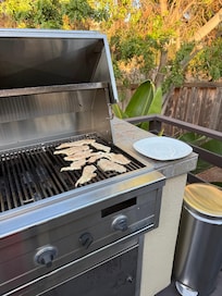 Grill has propane