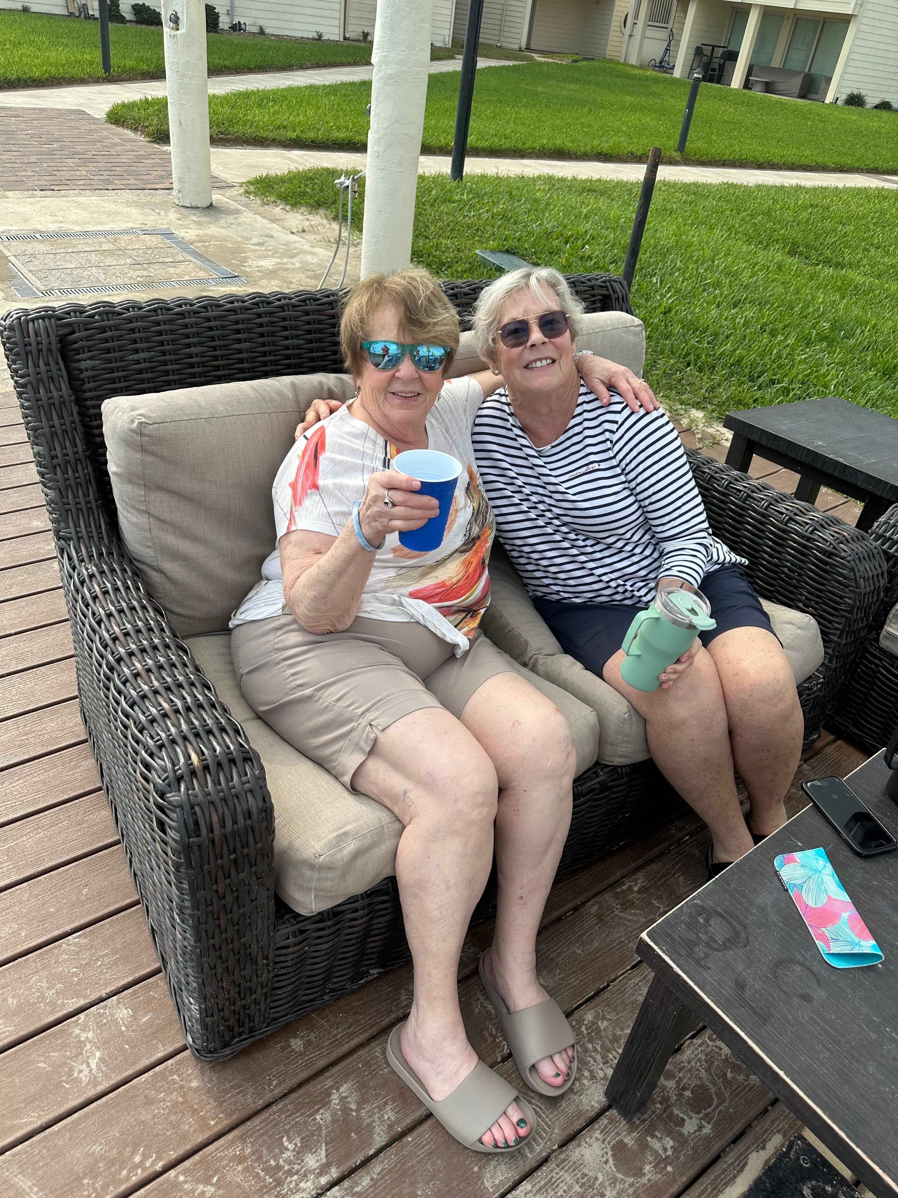 Making friends at the beach overlook