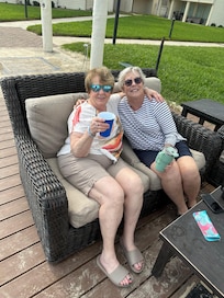 Making friends at the beach overlook