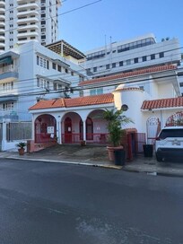 The outside of the building and your patio.