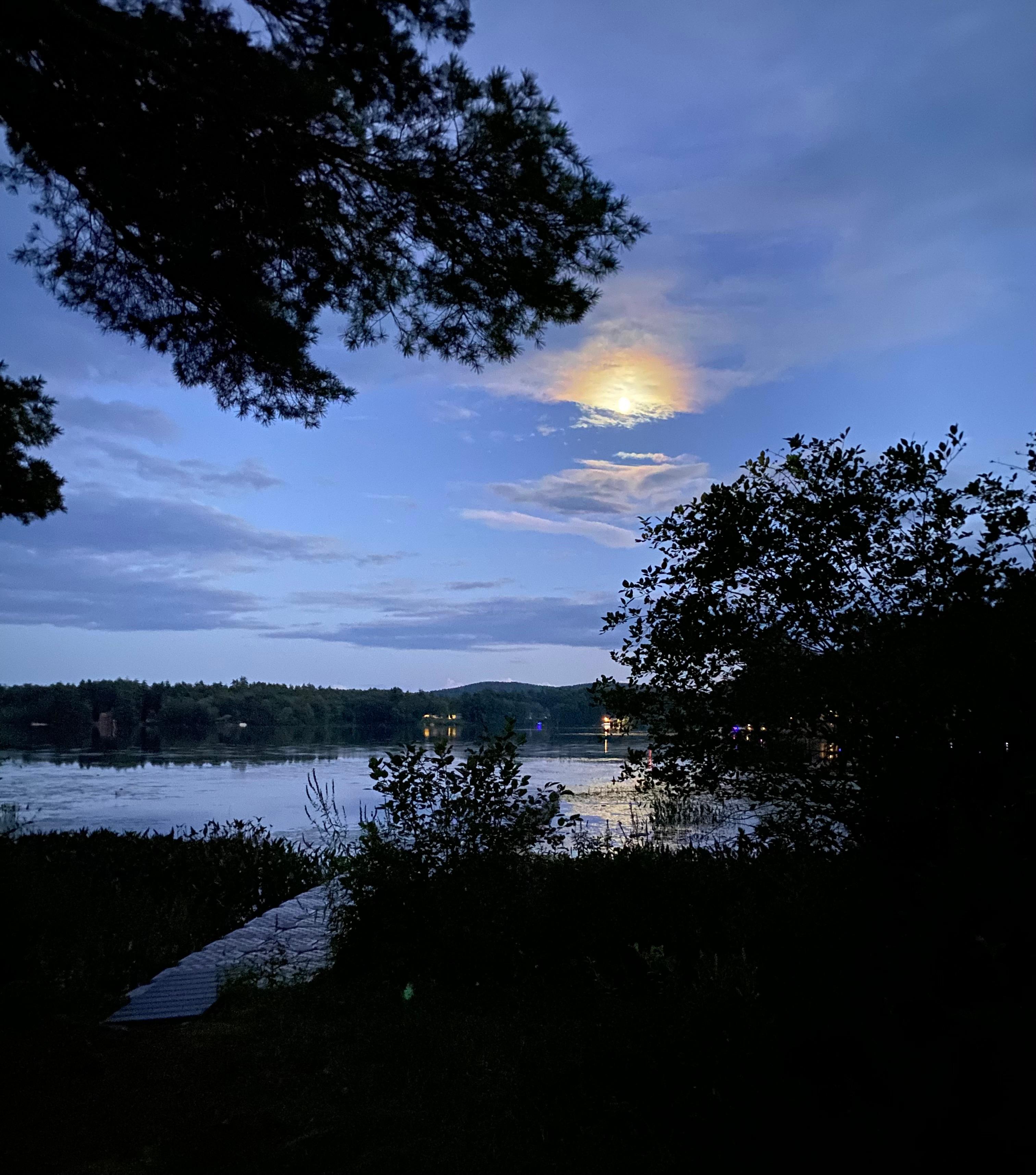 Moon over Harvey Lake