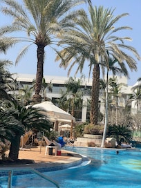 The stunning pool area