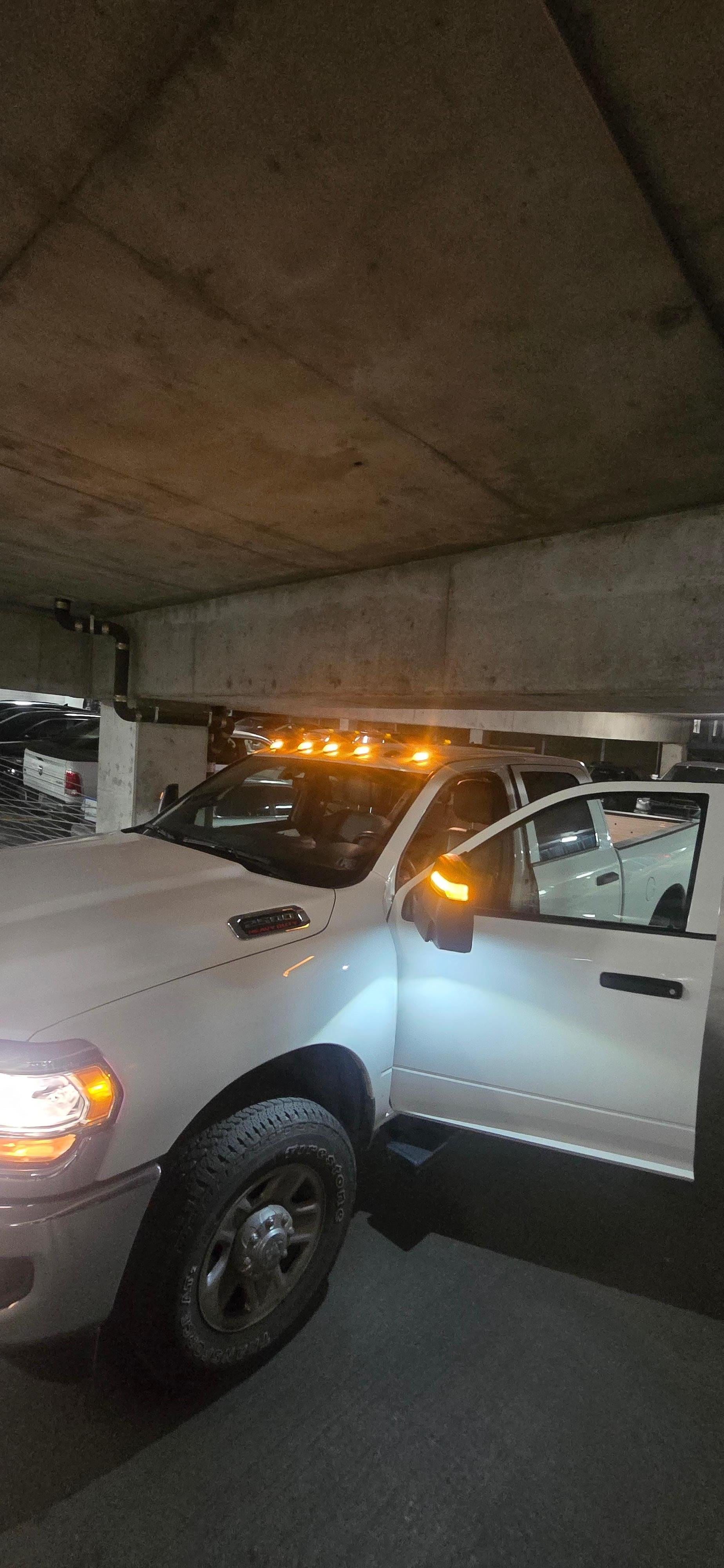 Parking garage clearance for trucks. And yes it's extra to park. 9$ through my app or 20 in hotel