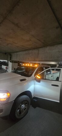 Parking garage clearance for trucks. And yes it's extra to park. 9$ through my app or 20 in hotel