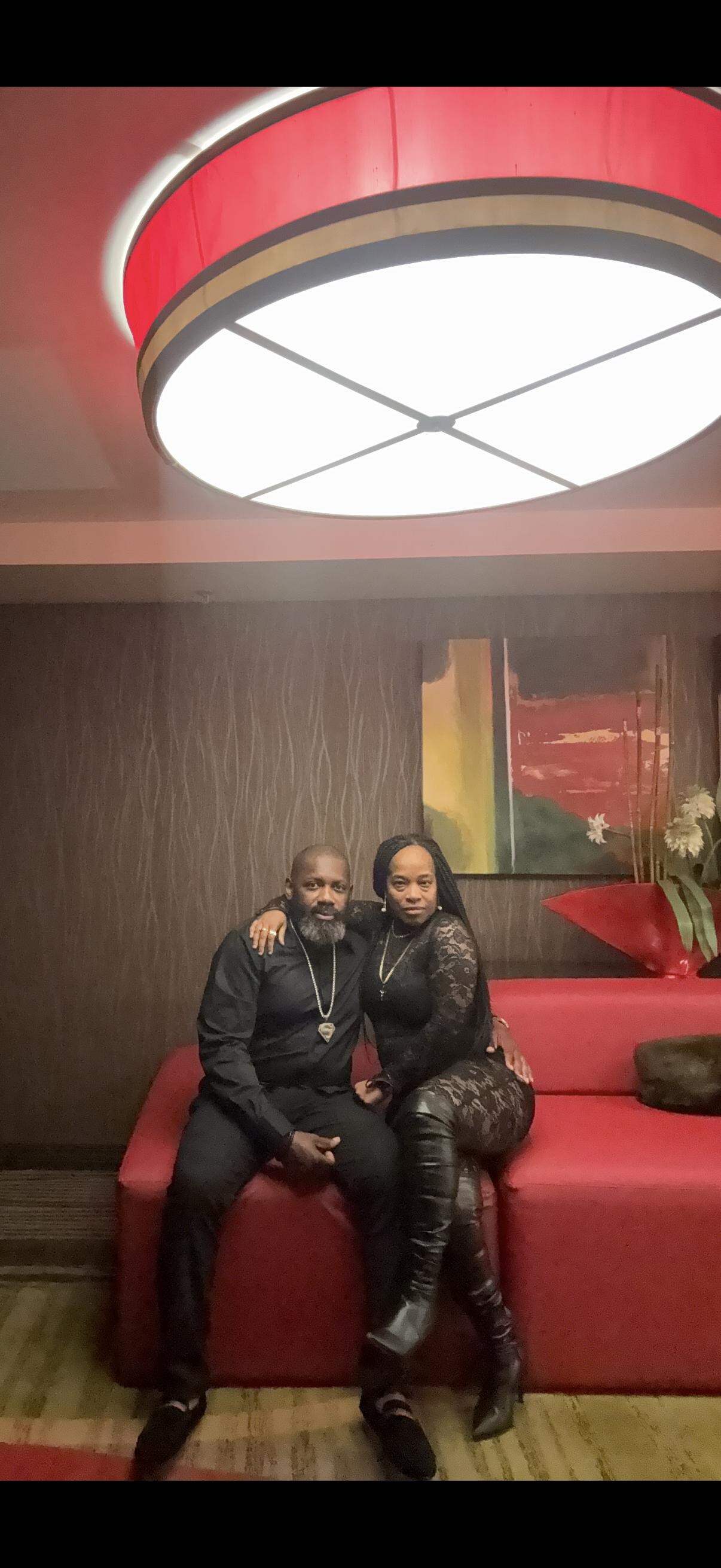 We love the couch by the elevator 