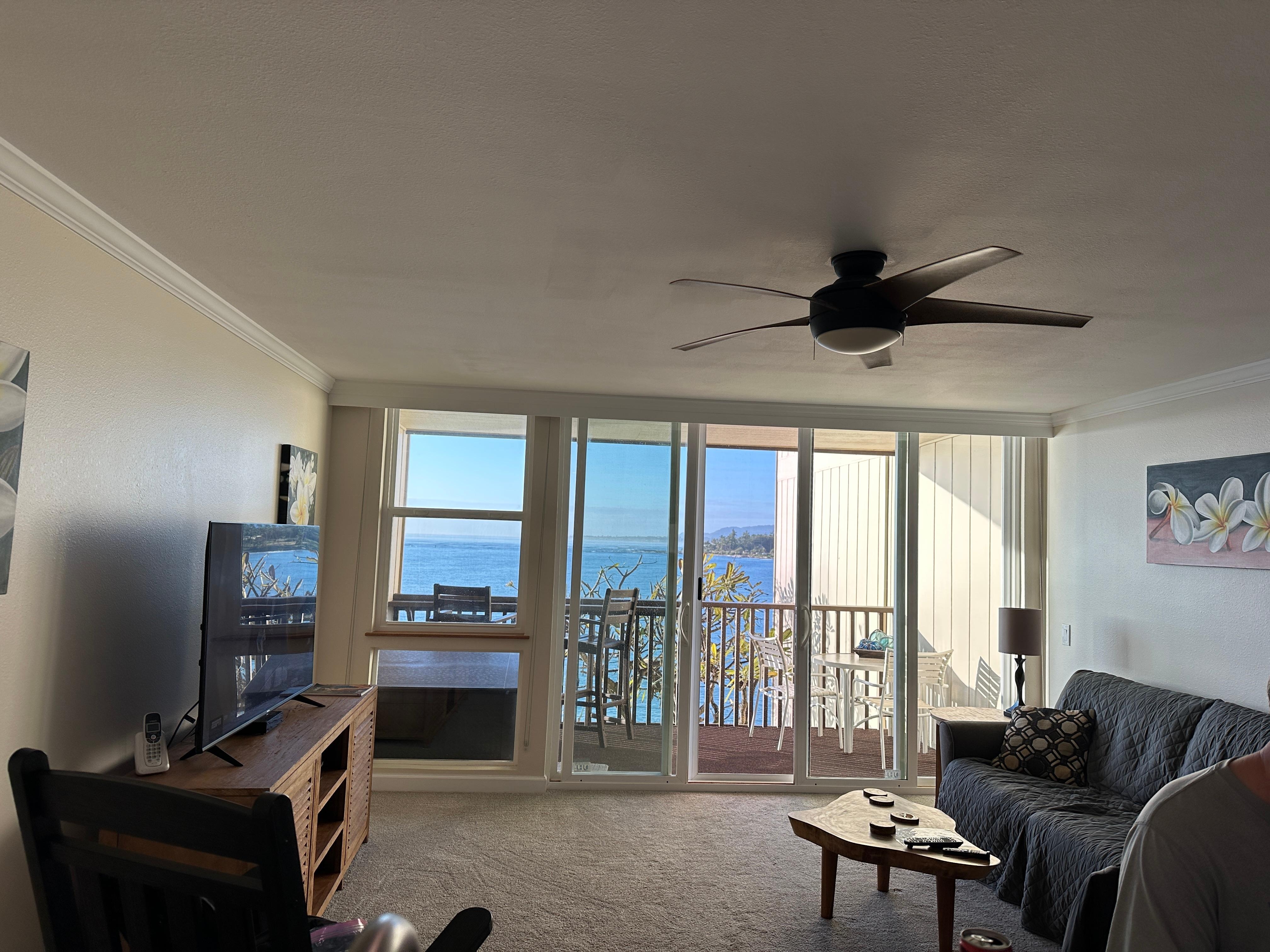 Family room looking out to the ocean