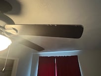Dust layer on ceiling fan