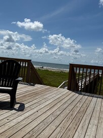 View of the beach from the bottom deck.