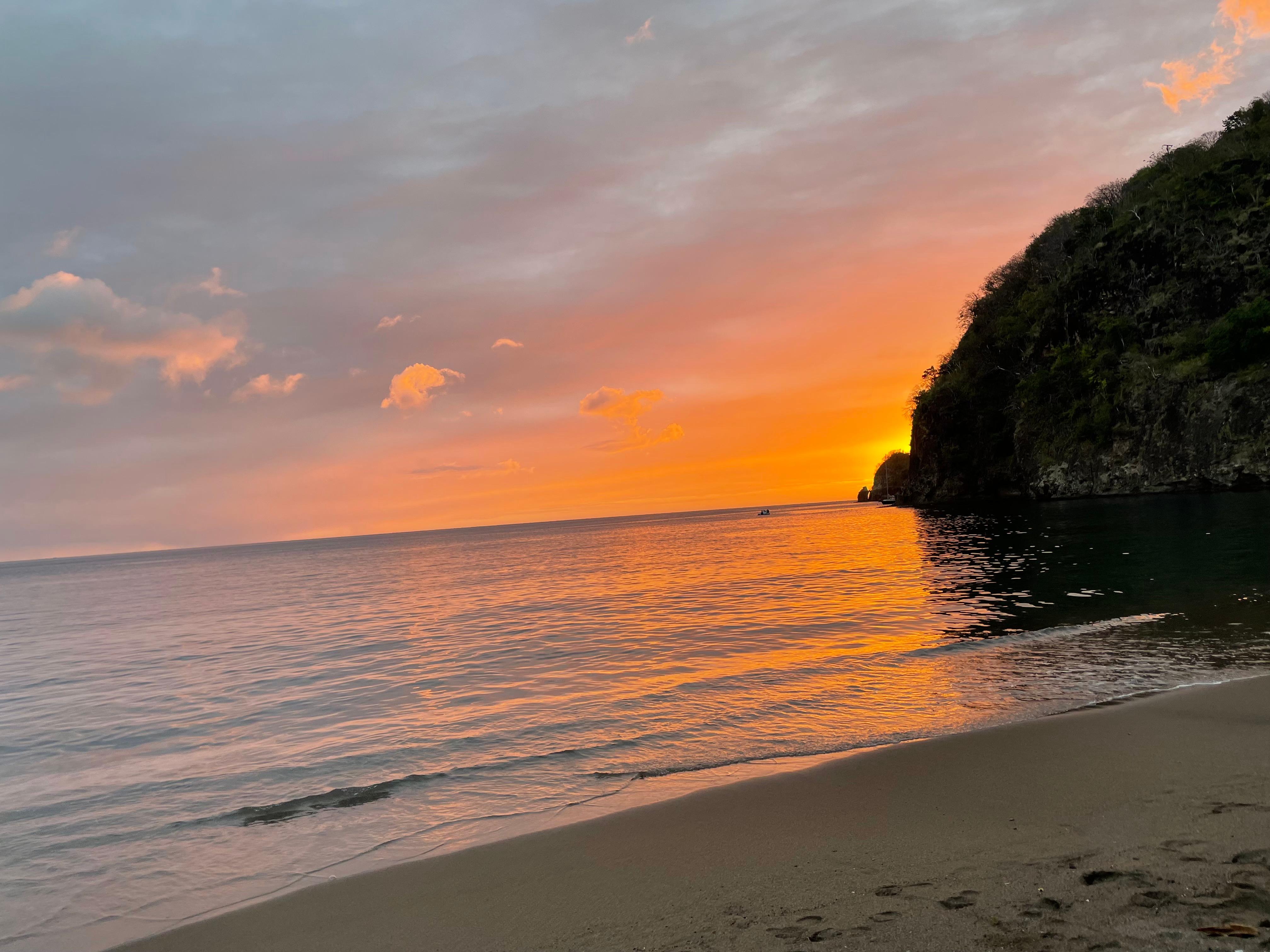 View from the beach- sunset 