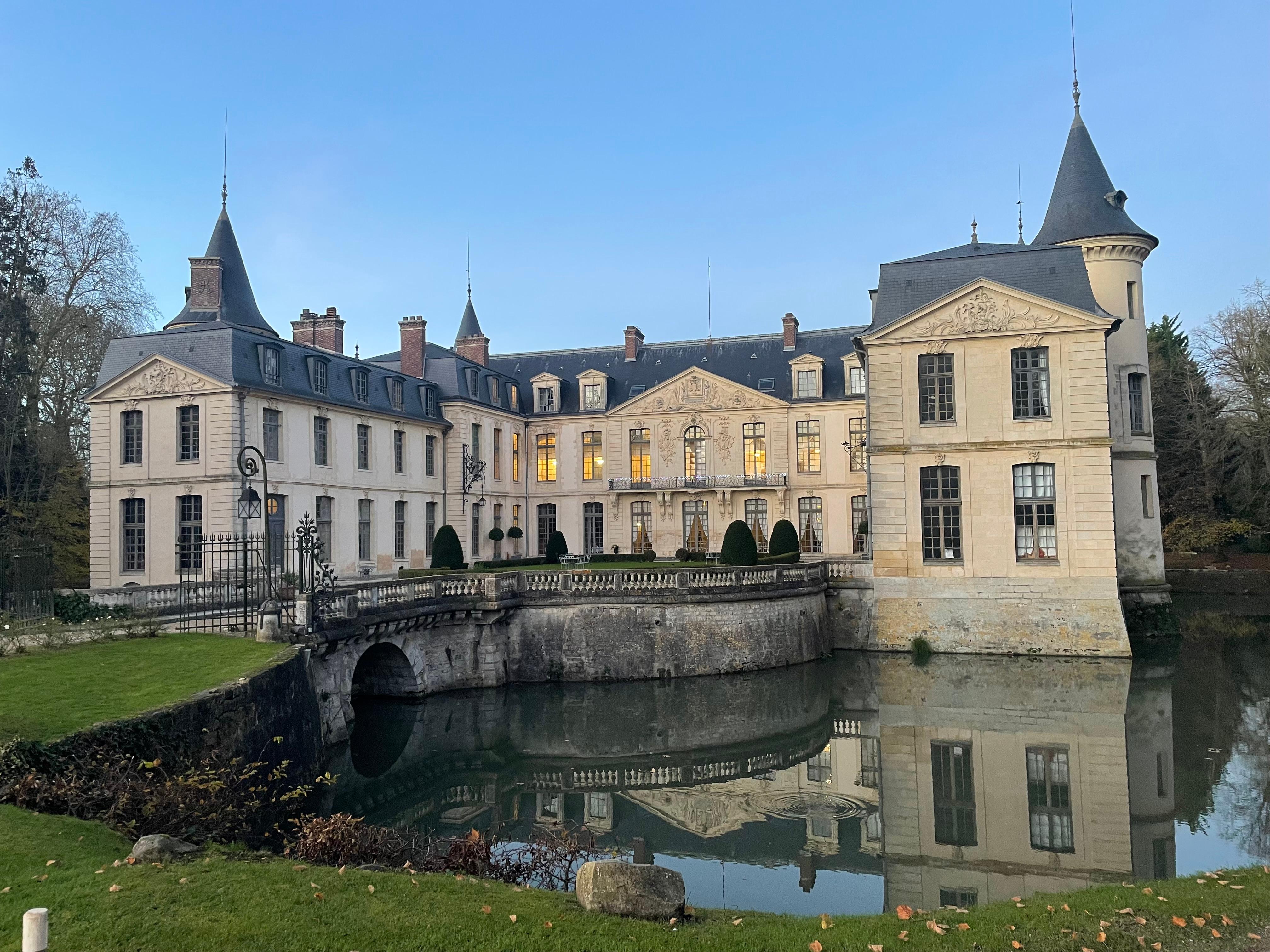 Your view walking to the entrance of the chateau 