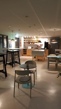 The breakfast area