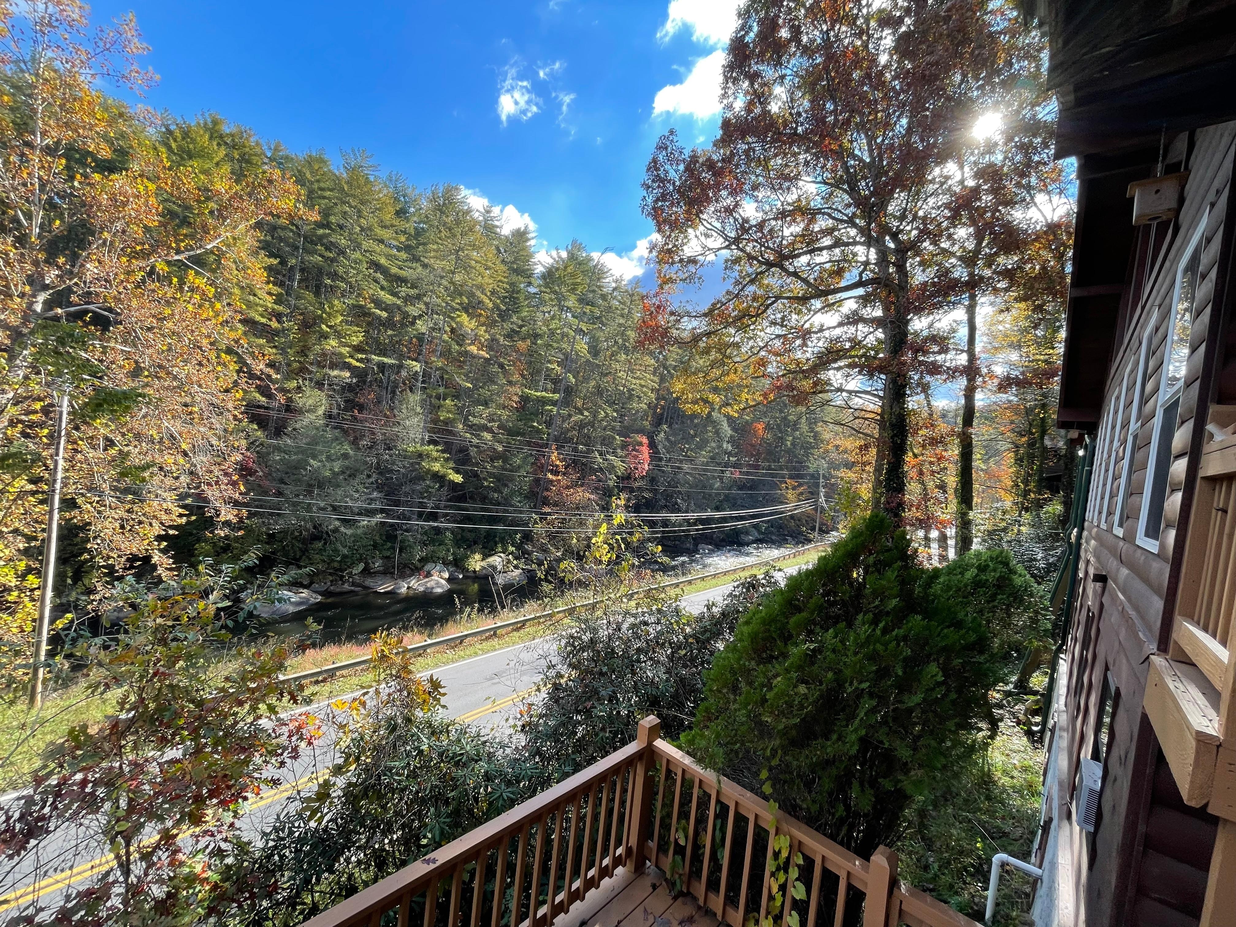 View from the deck outside of until on a beautiful fall morning