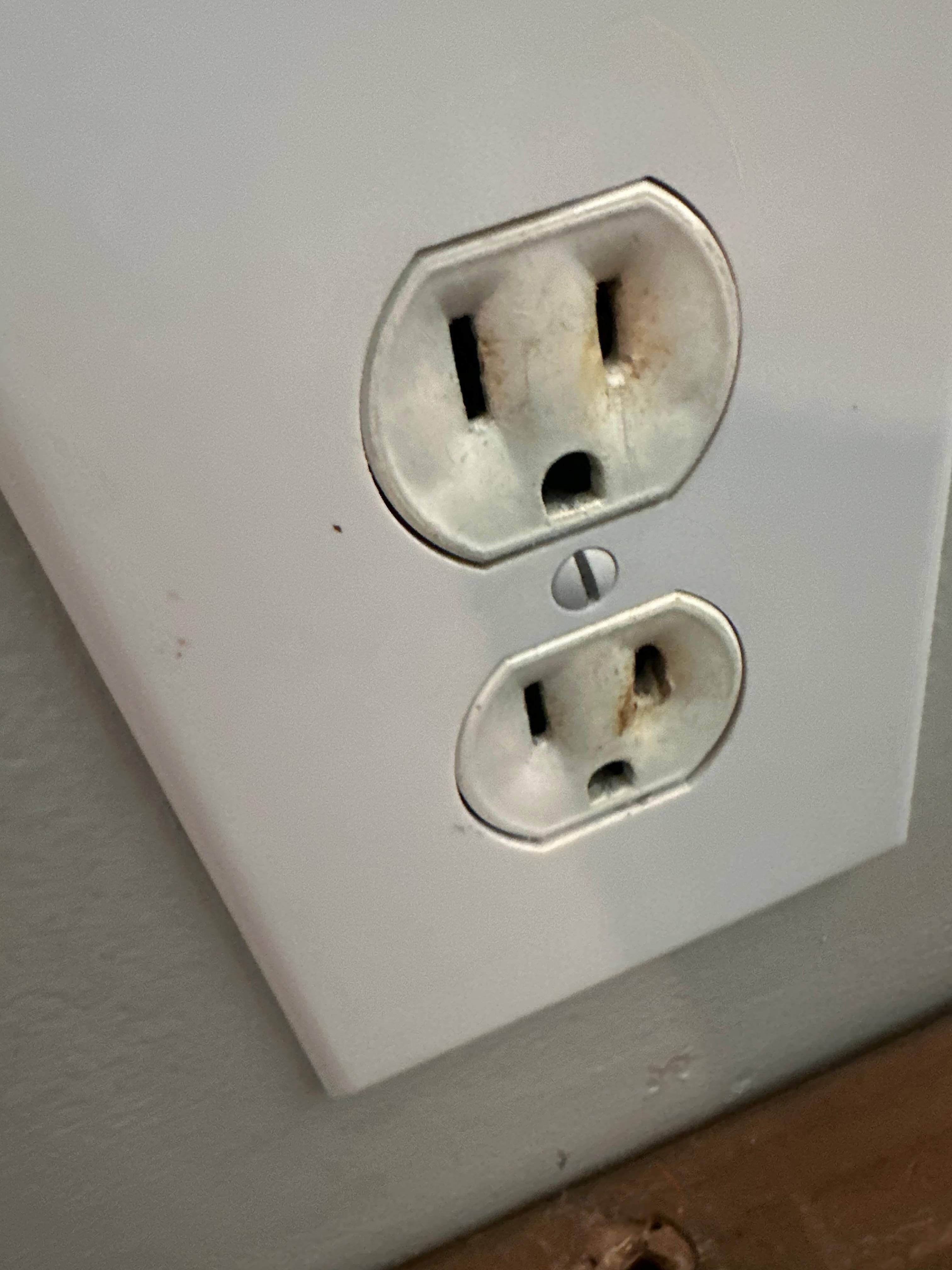 Burned outlet that started sparking!
