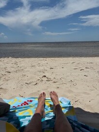 Relaxing on the beach.