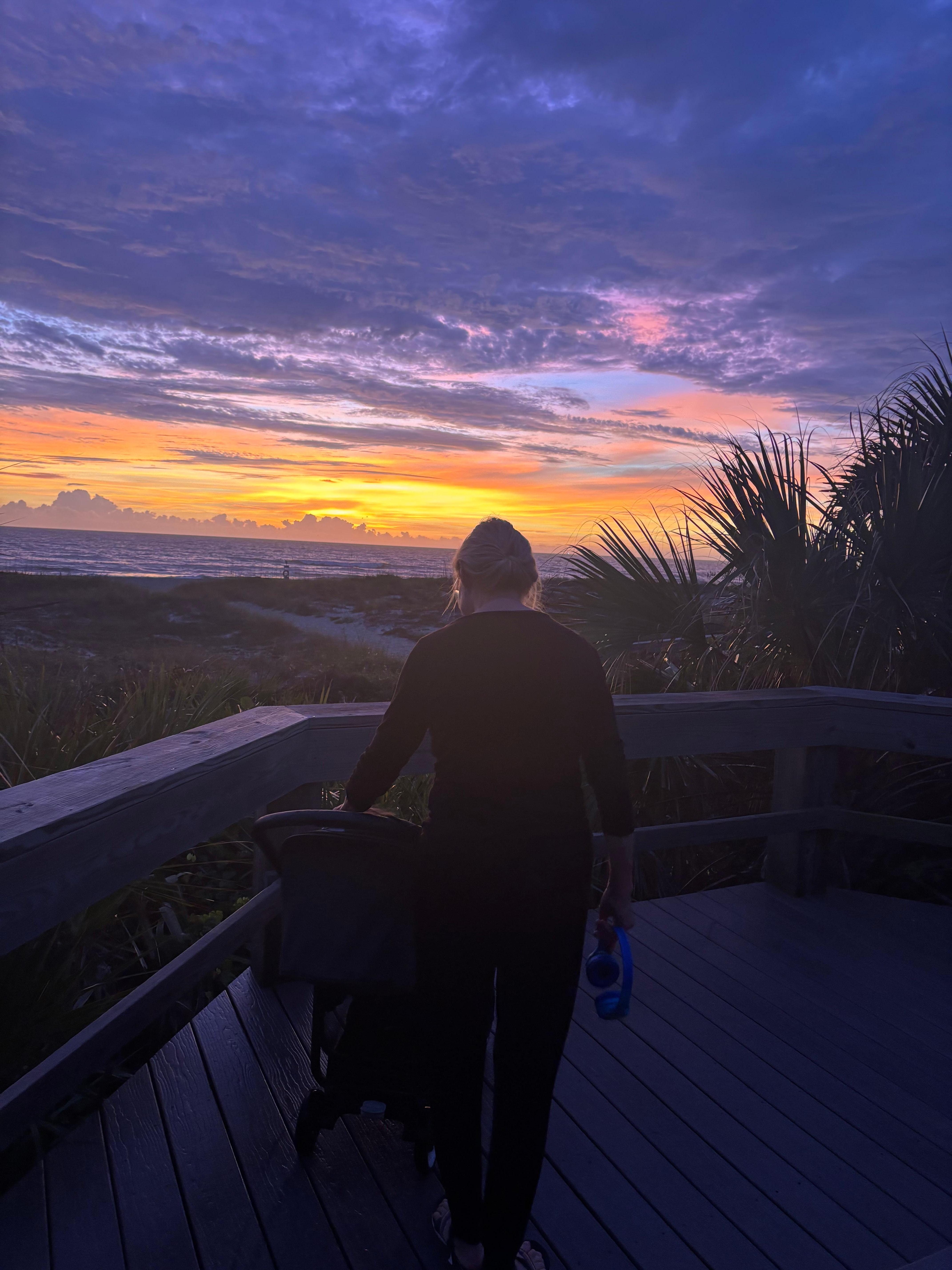 Beach across the street at sunrise 