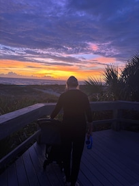 Beach across the street at sunrise