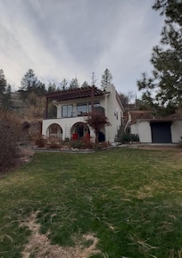 Looking back at the house from the yard