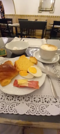 Light breakfast with cappucino