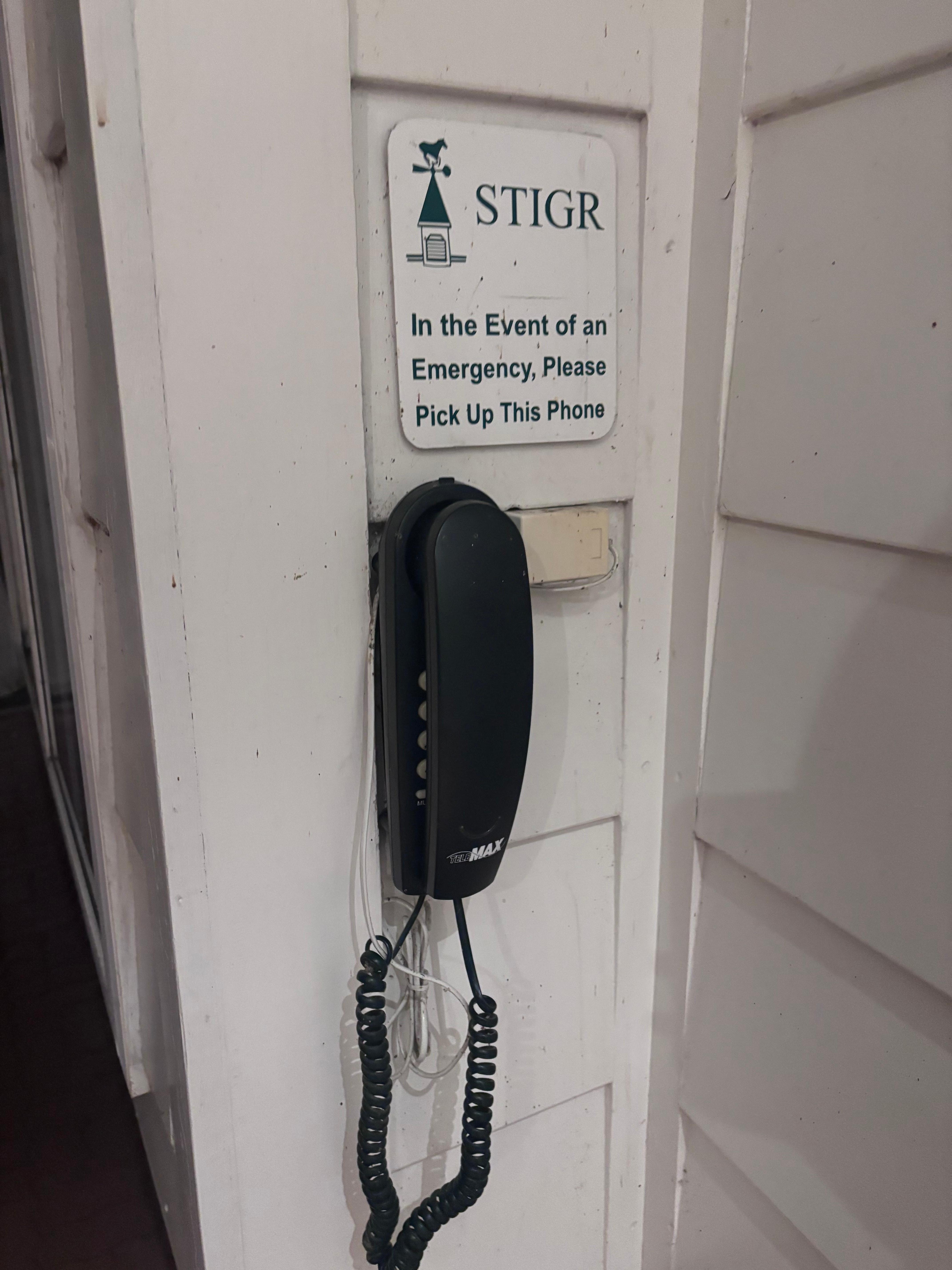 the "emergency" phone. No one answered.