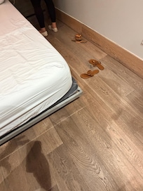 Metal frame sticks way out. Dangerous at night. I know from experience.