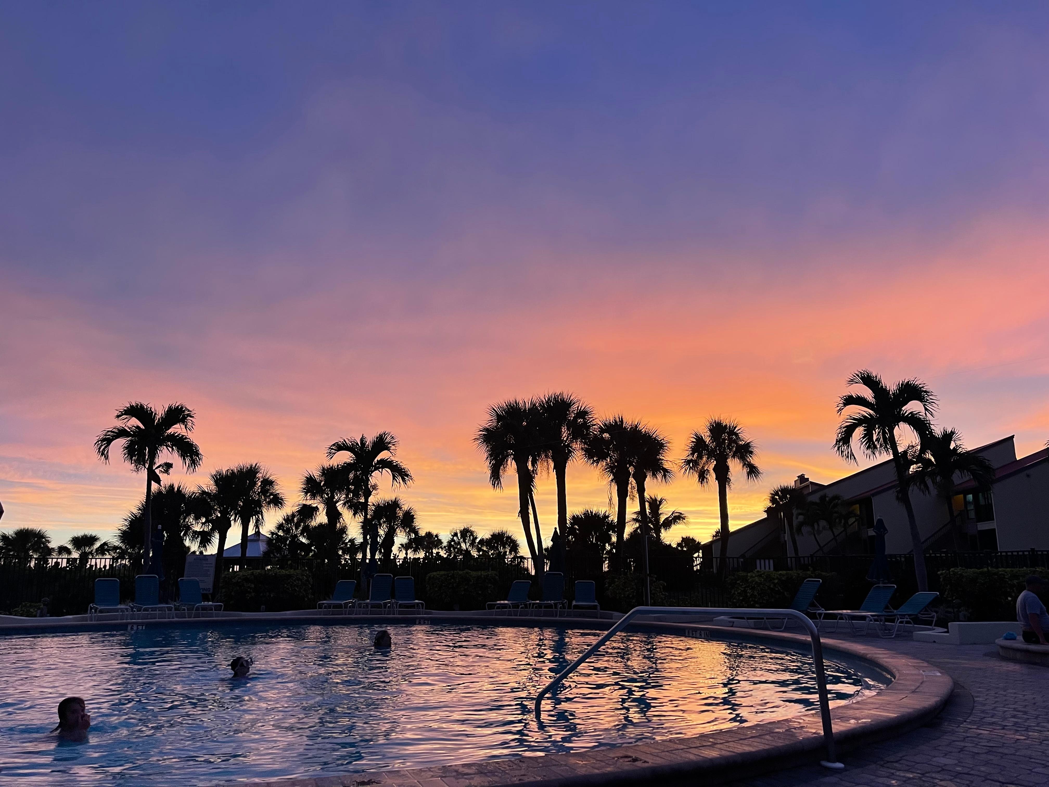 Pool at sunset 
