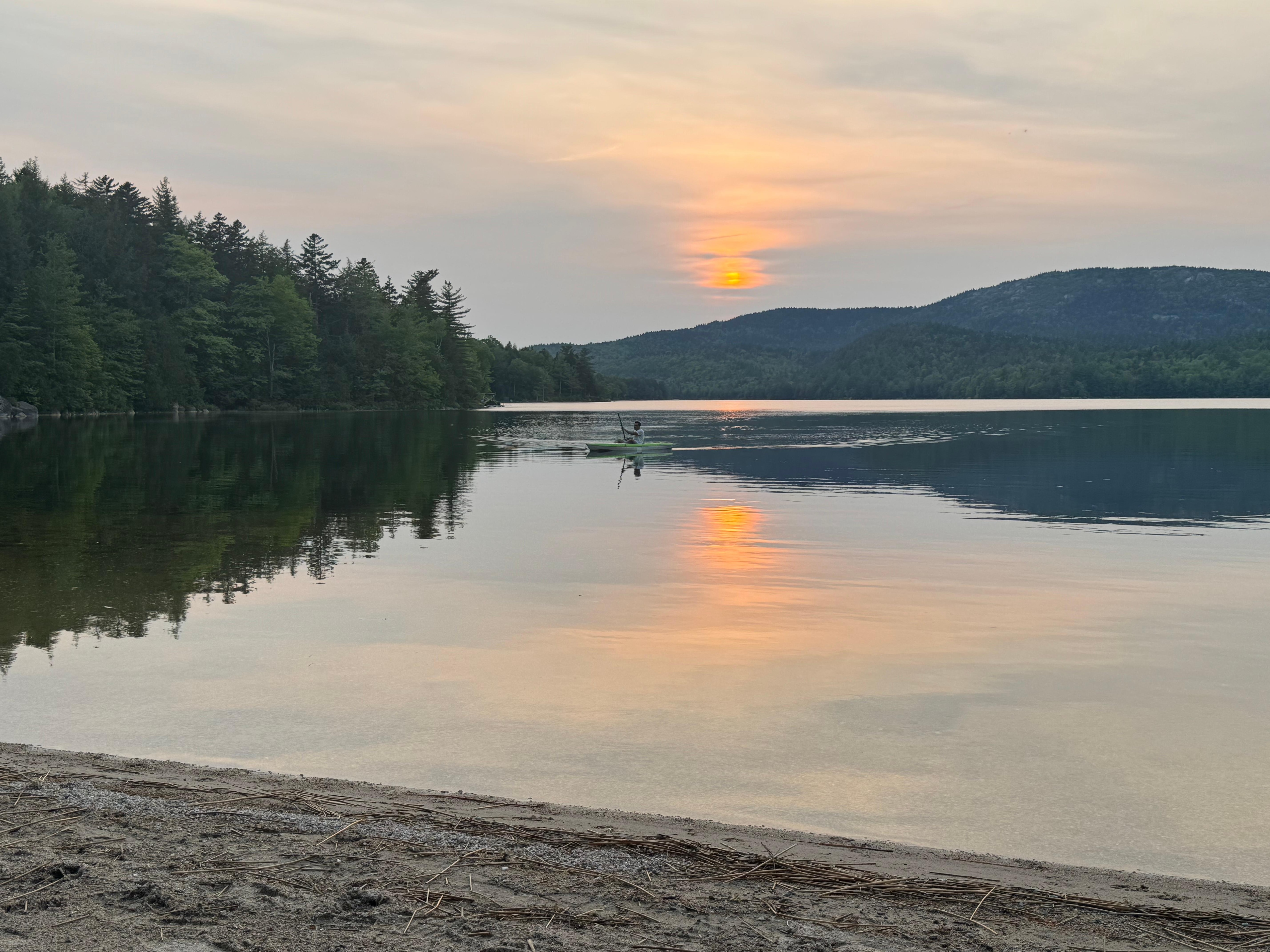 Kayaking at sunset