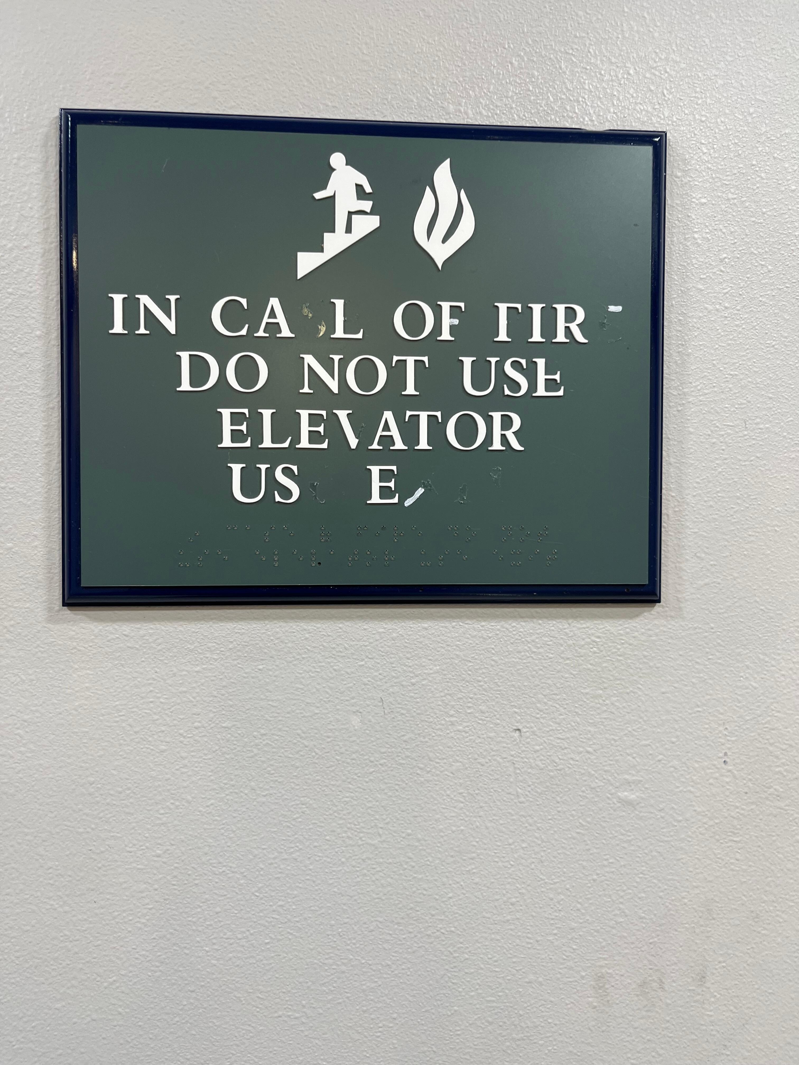 Missing stick on letters. We found this on other floors too.