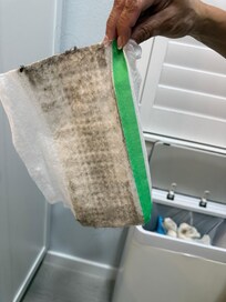 this is how dirty the bathroom floor was