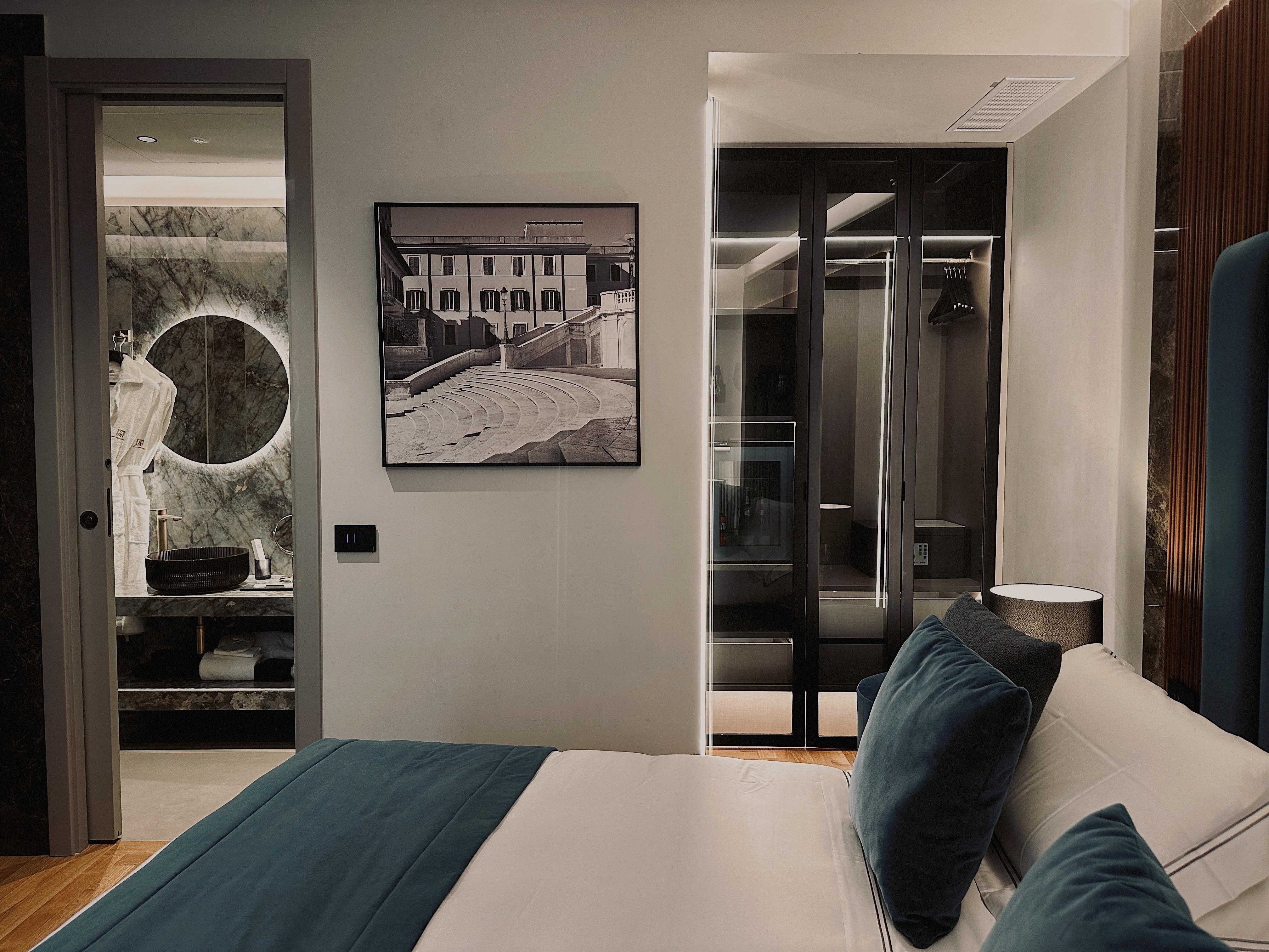 Master bedroom with modem built-in closet 