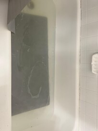 The bathroom tub filled up during shower and didn’t drain for a long time