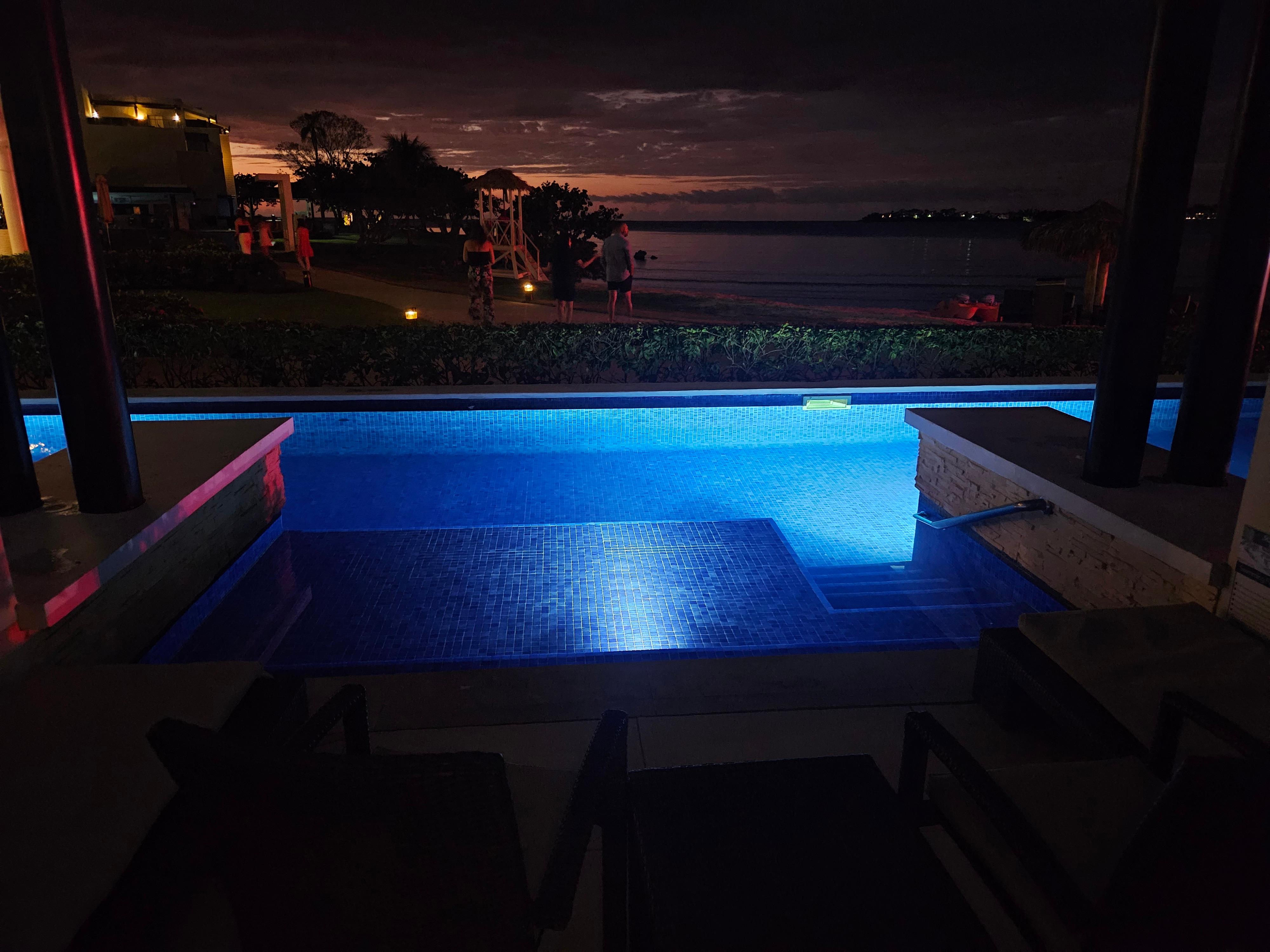 Night-time view from the room.