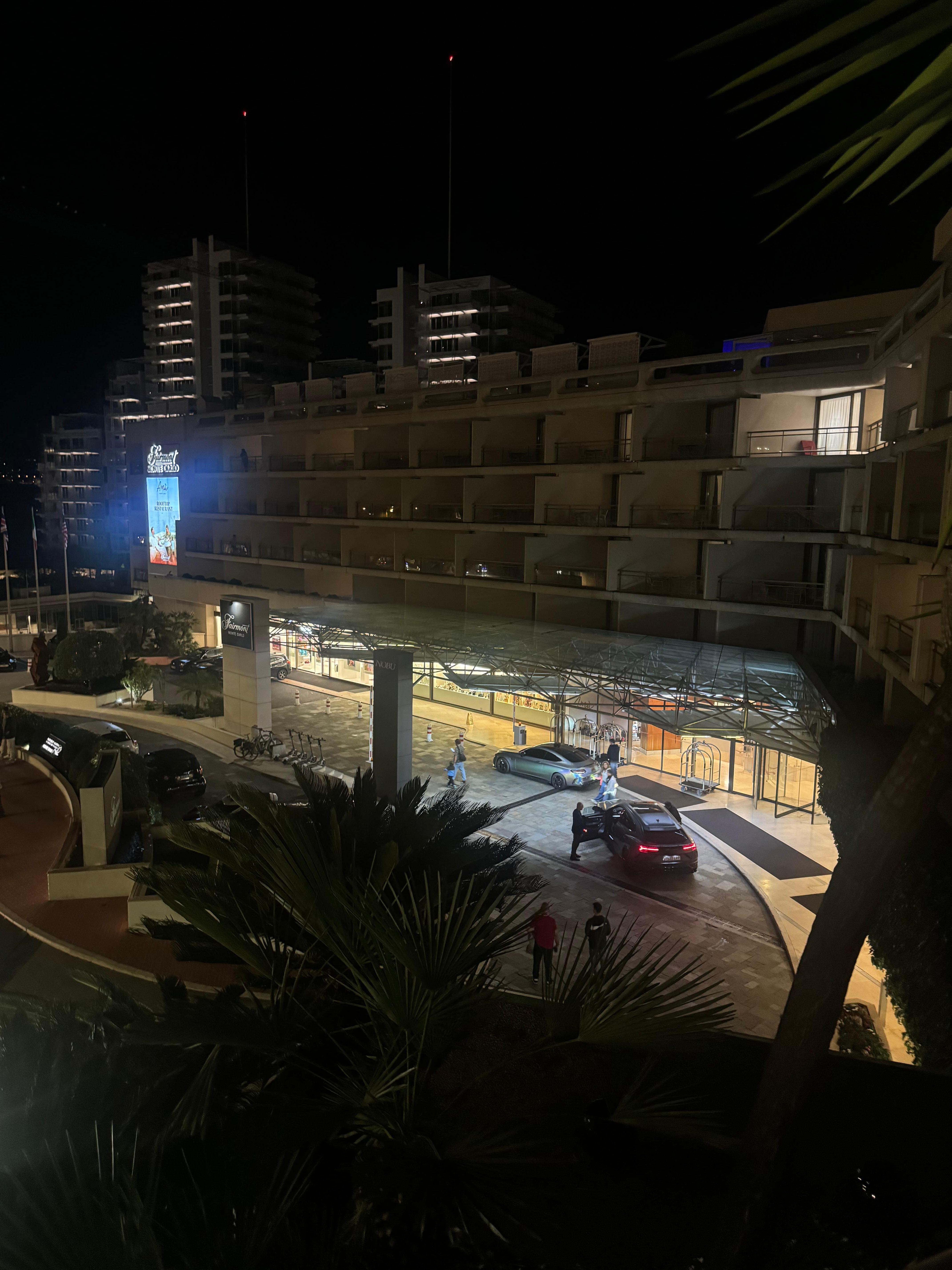 Night view of the hotel front