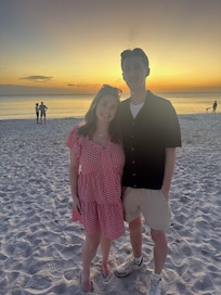 Walk to beach for sunset views