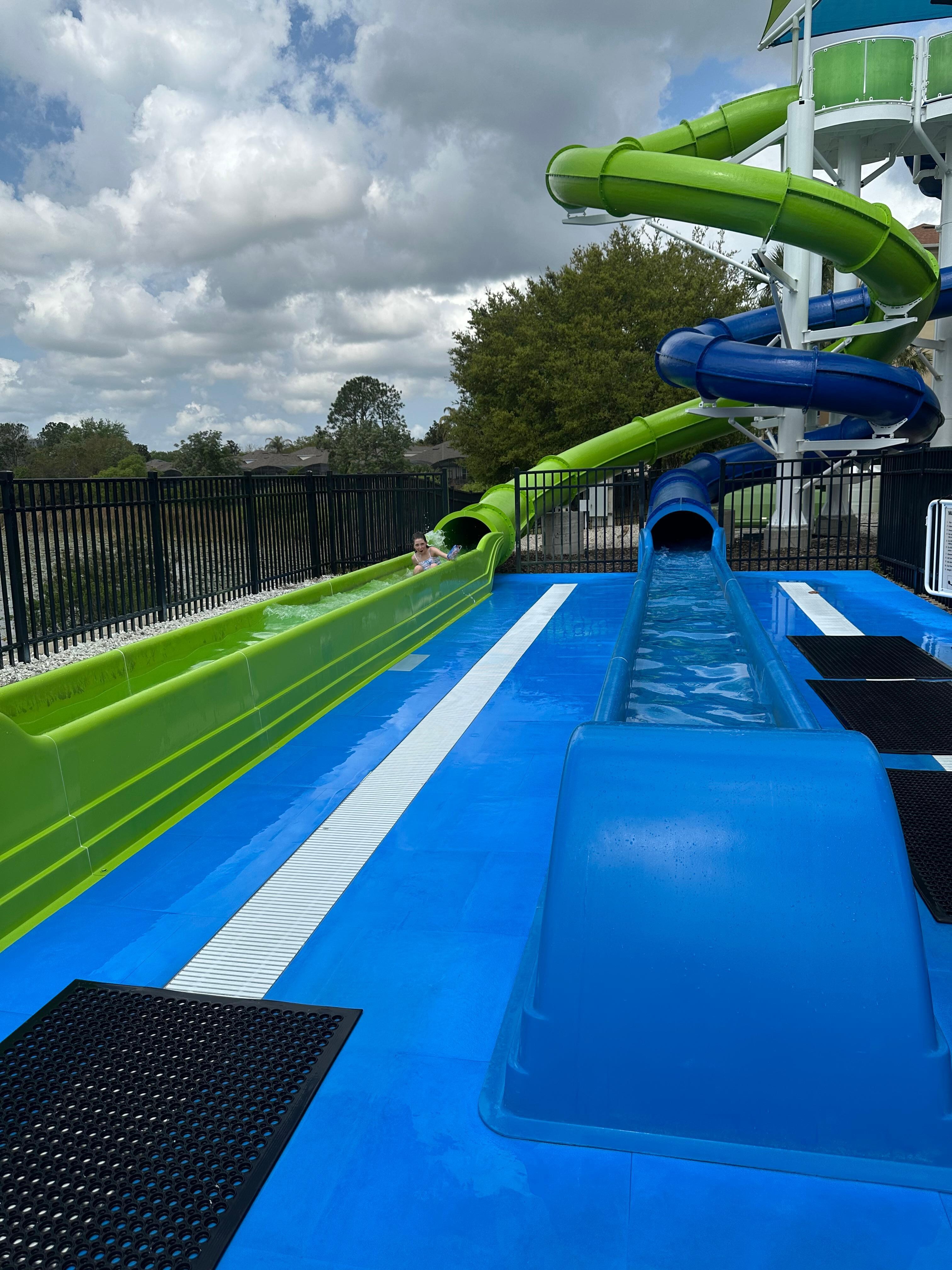 This is a picture of the water slide area. My other pictures have my family in them so I won’t post. I will say, the pictures listed are exactly how the condo is !