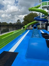 This is a picture of the water slide area. My other pictures have my family in them so I won’t post. I will say, the pictures listed are exactly how the condo is !