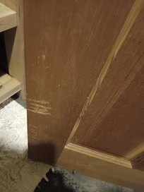 Damage on bathroom door