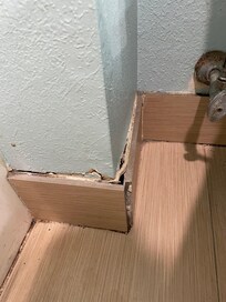 Tile coming off. Dirty,mold?