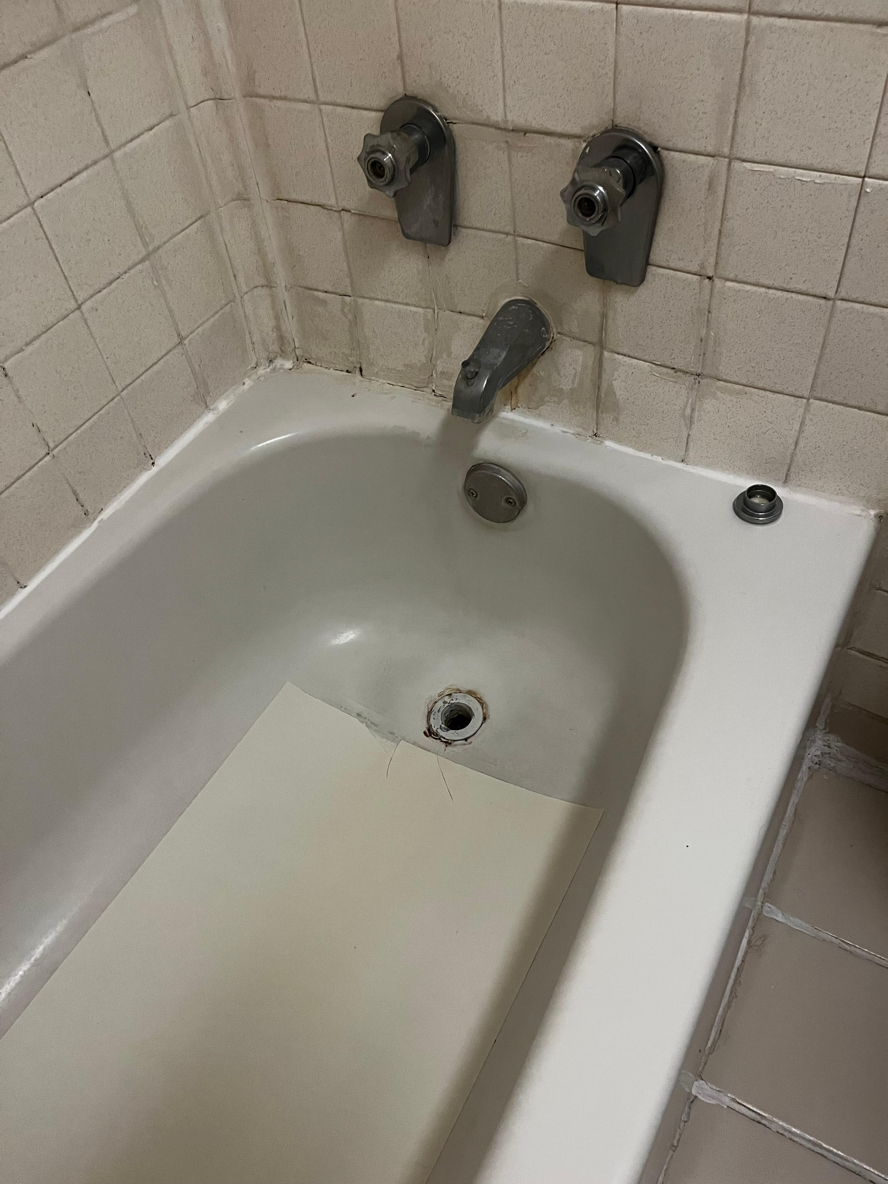 The bathroom in my motel room. I chose not to take a shower. The bathroom is dinky and needs a lot of work. 