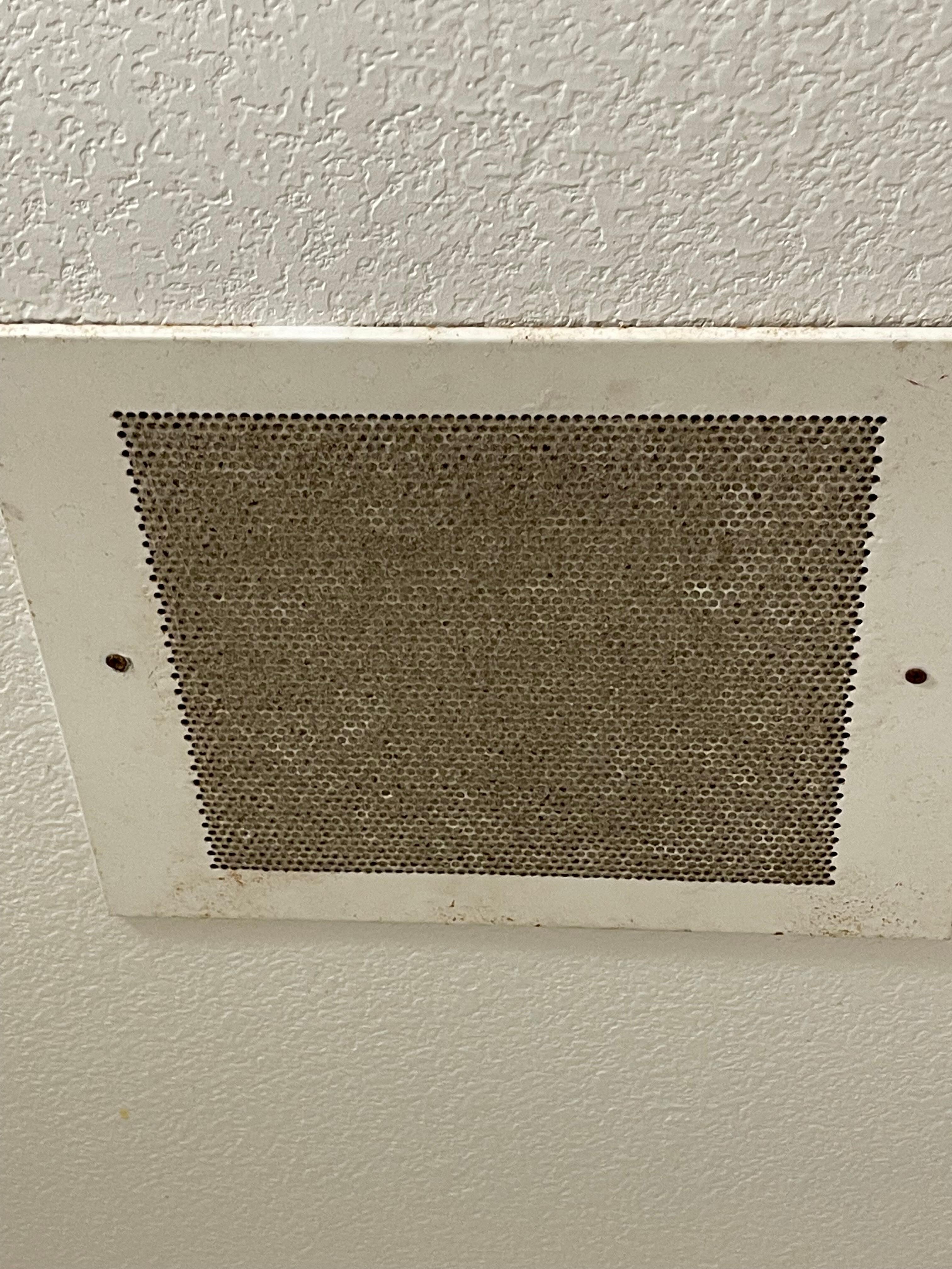 Extremely clogged restroom vent. 