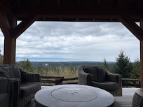 Covered fire pit area views