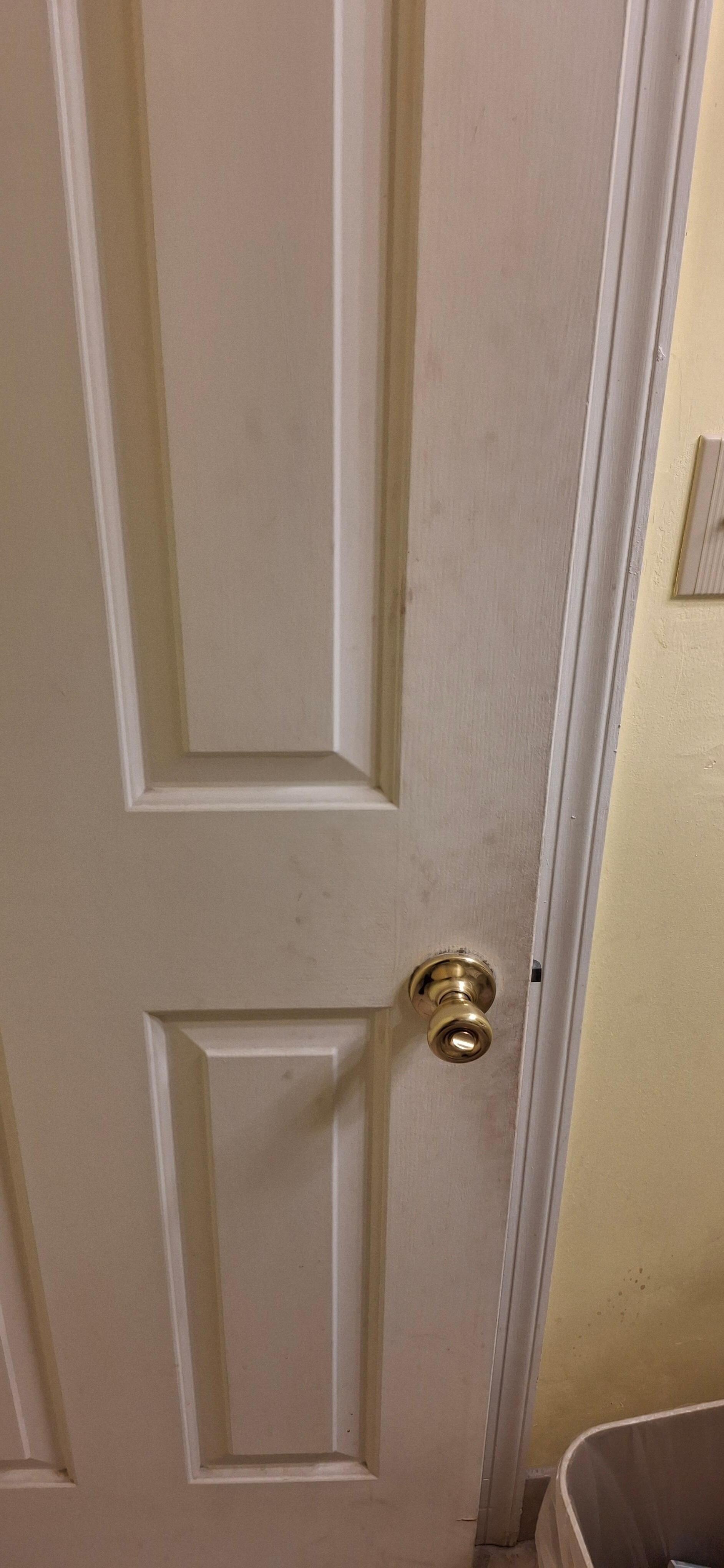 Hand prints inside of door