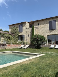 The pool area