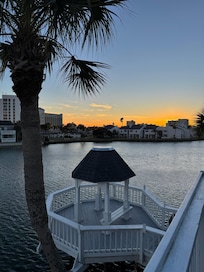 View from the top balcony— almost every evening here or at the beach!