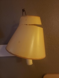 Broken lamp. Only half of the lights worked in the room