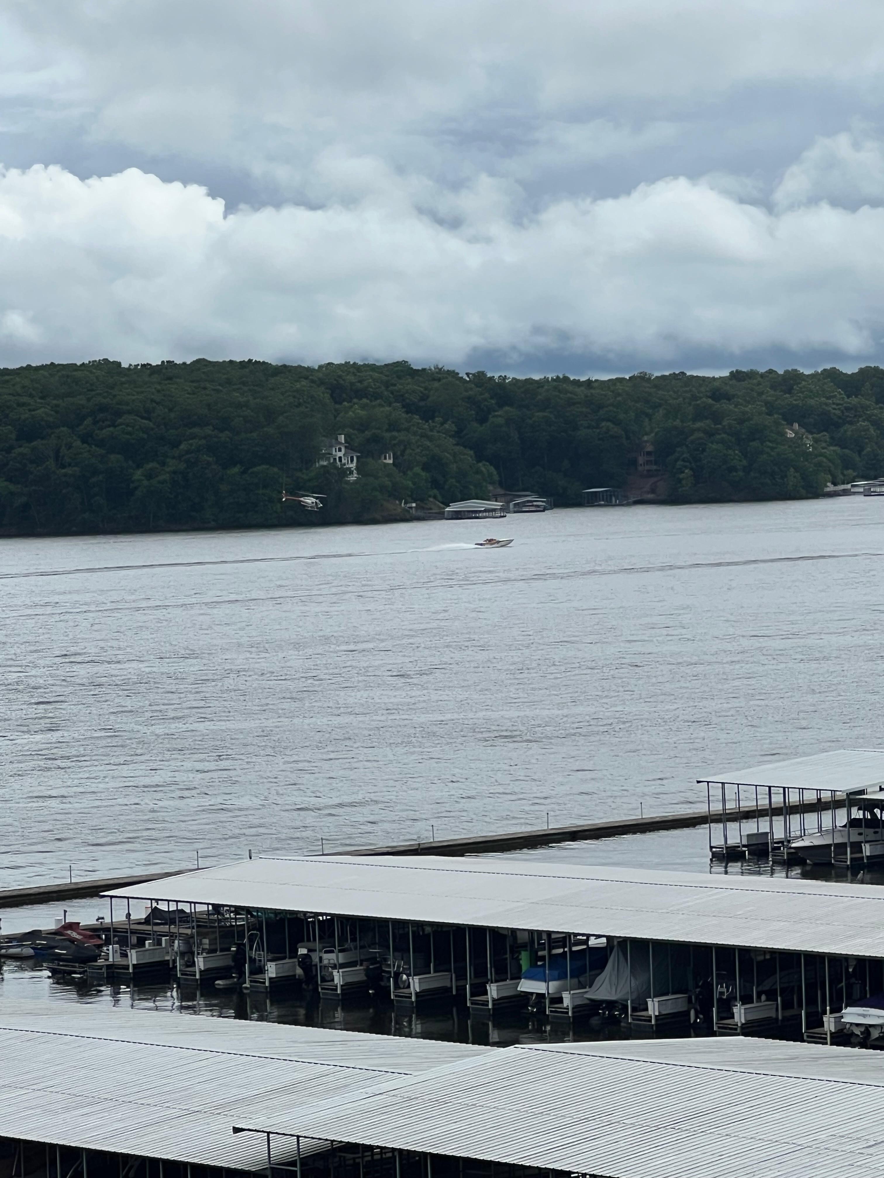 Watching the cigarette boats from the screen porch.