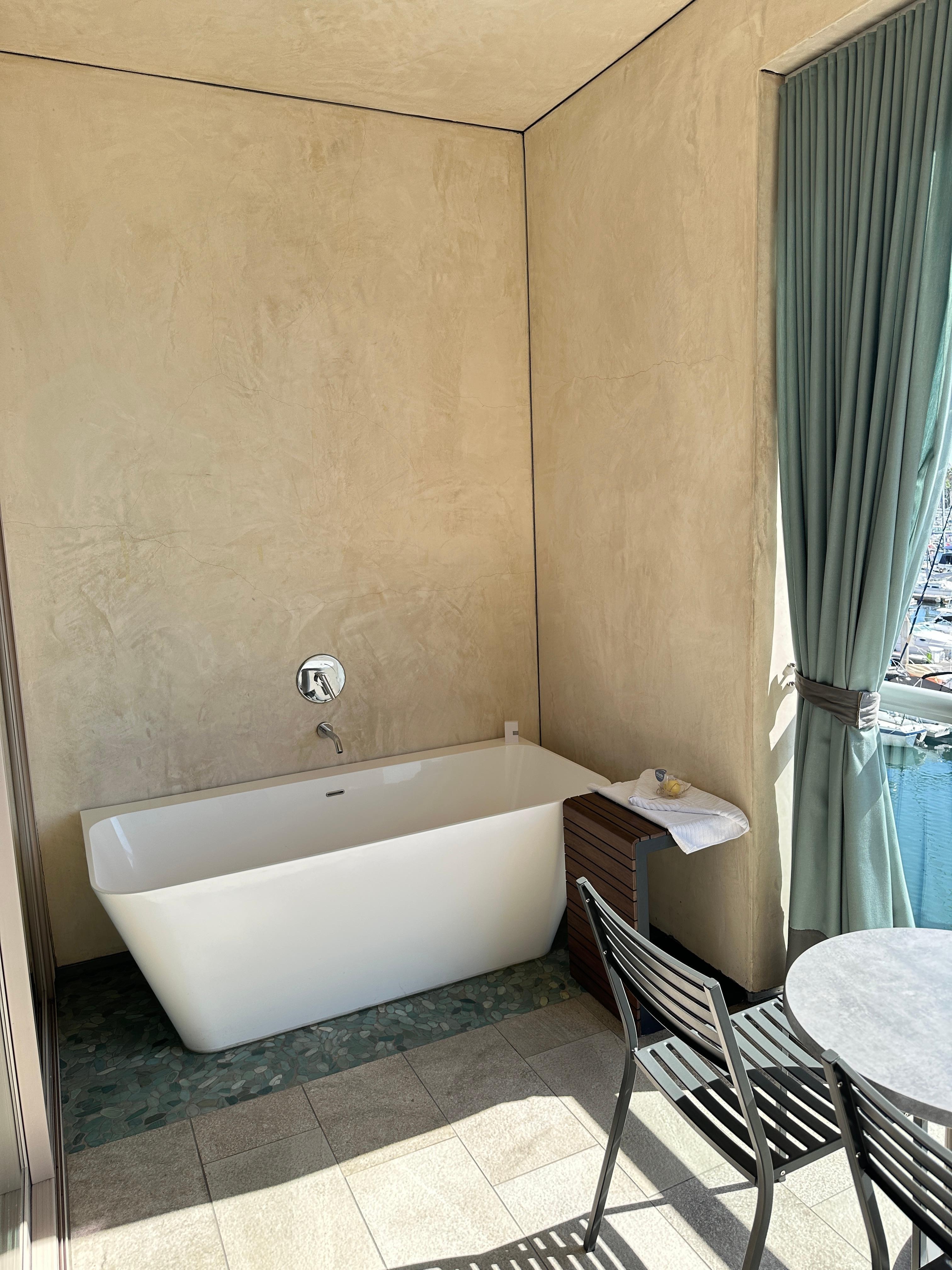 Tub on the patio,