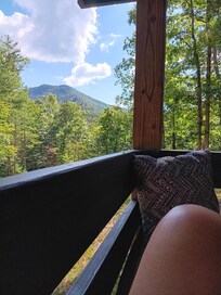 Relaxing on the porch and enjoying the view