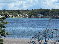 View of the Harbor View Cottage from across St. James Bay